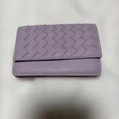 ボッテガヴィネタ　ラベンダー レザー 名刺入れ 二つ折り