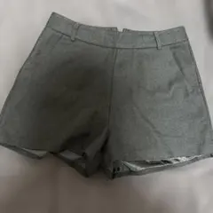 グレー ショートパンツ ウール混紡