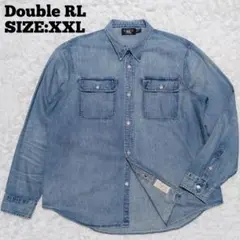 Double RL♦ビンテージ加工 デニムシャツ インディゴブルー XXLのサムネイル