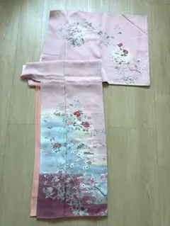6k737 色掛下 袷 花嫁衣装 橙色 金色 銀色 緑 青 白 紫 花柄 和装 