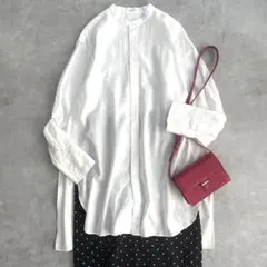 美品 マカフィー トゥモローランド シャツ ブラウス バンドカラー アイボリー