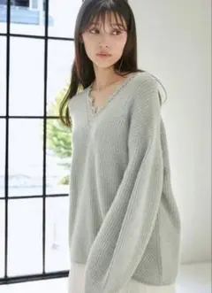 【美品】SNIDEL ラクーン衿レースプルオーバー