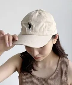 U.S.POLOASSN. 1ポイント刺繍ツイルキャップ