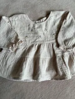 SIMPLE FREE 花柄　刺繍　ガーゼ　ブラウス　淡色　80