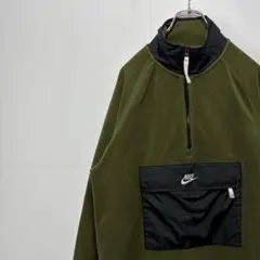 NIKE ナイキ ハーフジップ フリースジャケット 刺繍ロゴ 古着