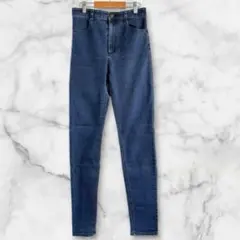 a2141【GU】スキニーデニムパンツ ストレッチ ジーンズ インディゴ L