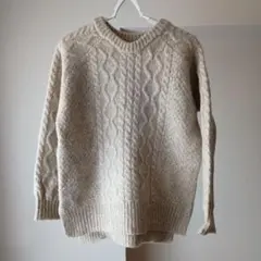 HARVARD ケーブルニットセーター M ベージュ Right-on