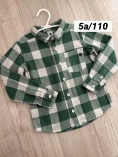 プチバトー チェック 長袖シャツ 5a 110cm