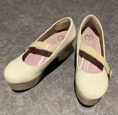 プラットフォームヒール  厚底 パンプス アイボリー