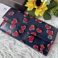 新品 箱付き GUCCI グッチ 長財布 レザー GG柄 ハート イエロー色