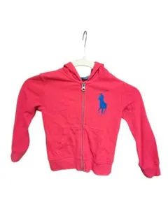 100cm-110【ポロ ラルフローレン】 ジップアップパーカー レッド