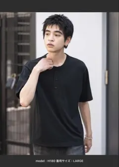 WEGO/リラックスフィットヘンリーネックT