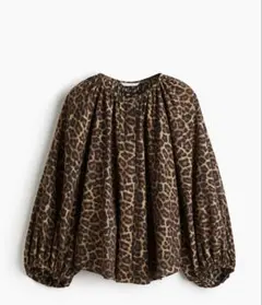 新品未使用！H&M ヒョウ柄バルーンスリーブシャツ