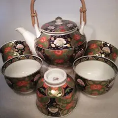 庫山窯　金彩　茶器セット　急須　湯呑み5客　古伊万里