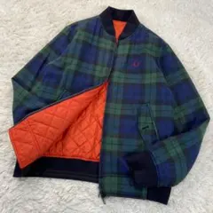 フレッドペリー　リバーシブル ブルゾン　チェック　キルティング　ロゴ刺繍