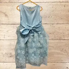 Primrose 水色雪の結晶ドレス 4-5才