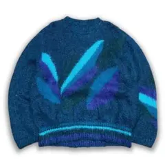 k*4様 モヘアライク　シャギーニット　総柄ニット