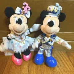 ミッキー ミニー　タイムトゥシャイン　ぬいぐるみバッジ2点セット