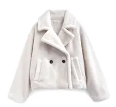 ショート丈 ボア ジャケット コート GRL グレイル アイボリー