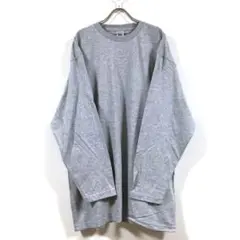 新品 スーパー ビッグ 長袖 Tシャツ 無地 メンズ グレー 3XLのサムネイル