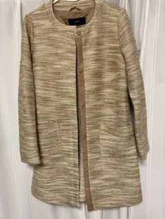 SHIPS ノーカラーロングコート