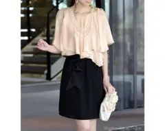 ルイルエブティック ケープブラウス ドッキングワンピース オケージョ パーティー