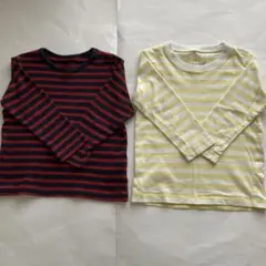無印100サイズ　ユニクロ90 サイズ 綿100% 長袖 ボーダーTシャツ
