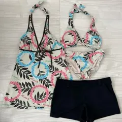 フラワープリント セパレート水着4点セット