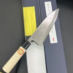 ☆新品送料込☆堺一文字吉国白二鋼出刃包丁150mm五寸水牛柄マチ磨き裏