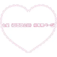 七星〈プロフ必読〉様専用ページ
