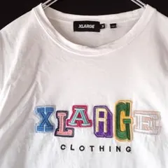 XLARGE マルチカラー カレッジロゴ Tシャツ 刺繍ロゴ Mサイズ ホワイト