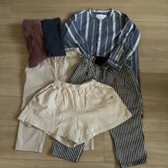 キッズ服 5点セット ストライプ・チェック柄　110〜120cm まとめ売り