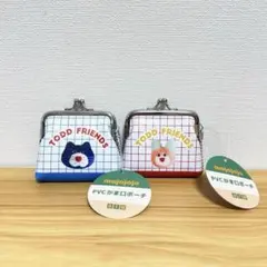 mojojojo PVCがま口ポーチ BLUE RED 2点セット