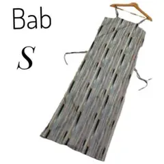 【美品】Bab バブ マルチストライプドロストキャミワンピース S ニュアンス柄