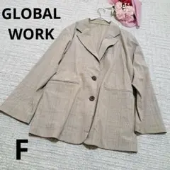 GLOBALWORK グローバルワーク チェック柄テーラードジャケット F
