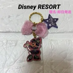 ディズニーリゾート　ミニーマウス キーホルダー リボン付きハロウィン2016即日