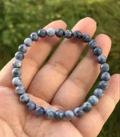 ラリマー マクラメブレスレット フリーサイズ 天然石 ハンドメイド