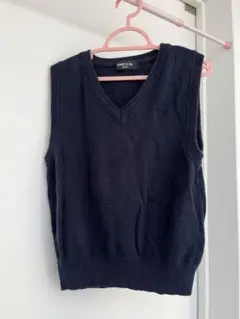 COMME CA ISM ネイビー Vネック ベスト 120A