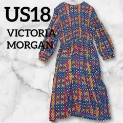 ⭐️VICTORIA MORGAN 【LL】 レトロ 長袖 ワンピース