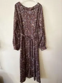 花柄ブラウン　ロングスカート　ワンピース　アーバンリサーチ