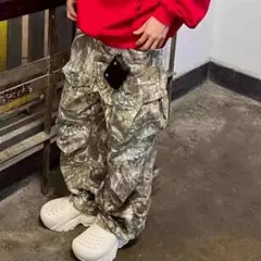 リアルツリー カーゴパンツ 迷彩柄　ワイド 男女兼用 　カジュアル カモフラ