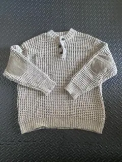 niko and...【完売品】エルボーパッチ付きベージュニットセーター