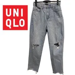 UNIQLO ユニクロ ストレートジーンズ ダメージ デニム レディース