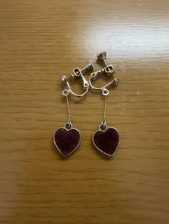 イヤリング レッド ワインレッド 赤 ハート