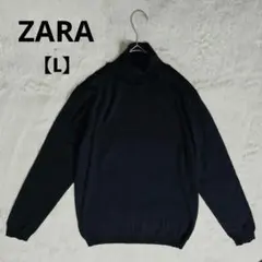 ZARA MAN タートルネックセーター ニット紺 【L】