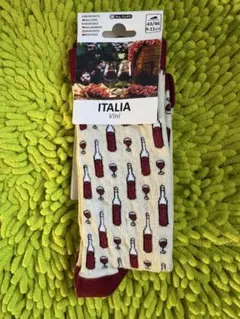 未使用　ワイン柄　メンズソックス　イタリア　赤ワイン　ボルドー　ロゼ　ワイン