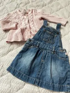 baby GAP カーディガン デニムジャンパースカート セット　80