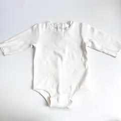 petit main 長袖 七分袖 ロンパース 無地 アイボリー 80cm