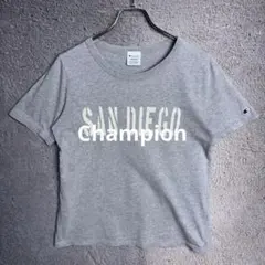 Champion グレー Tシャツ SAN DIEGO ロゴプリント カジュアル
