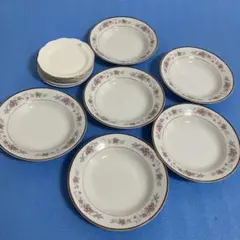 美品　HISMANI 花柄 プレート 大皿 6枚ケーキ5皿セット花柄の中皿1枚のサムネイル